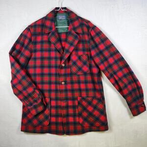 Vintage Pendleton Wool Buffalo Plaid Shacket Red‎ Blue Green Size Large